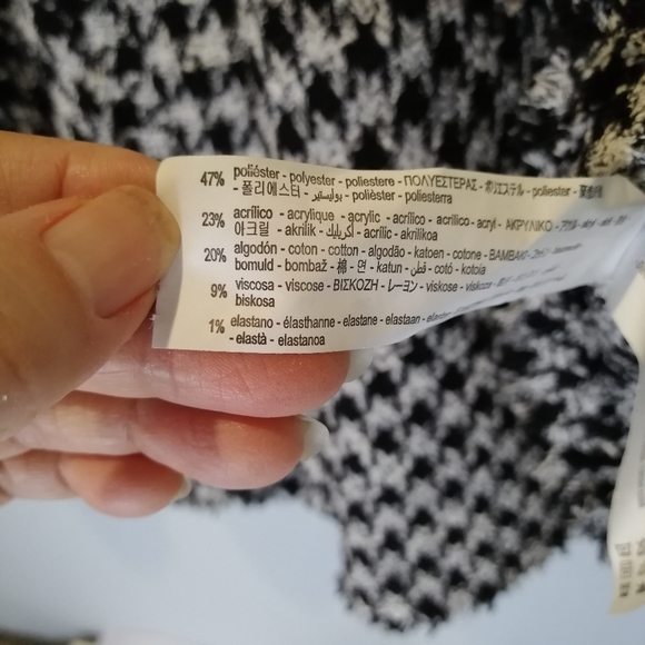 ZARA Women Black White Houndstooth Tweed A-Line Midi Buttons Skirt ASO Kate Midd - Picture 7 of 8